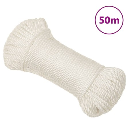 Cuerda de trabajo polipropileno blanco 8 mm 50 m de vidaXL, Sogas y cuerdas metálicas - Ref: Foro24-153046, Precio: 14,70 €, ...