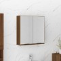 Armario de baño con espejo color roble marrón 64x20x67 cm de vidaXL, Tocadores de baño - Ref: Foro24-817068, Precio: 80,69 €,...