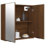 Armario de baño con espejo color roble marrón 64x20x67 cm de vidaXL, Tocadores de baño - Ref: Foro24-817068, Precio: 80,69 €,...