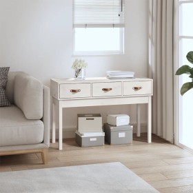 Solid white pine wood console table 114x40x75 cm by vidaXL, Side tables - Ref: Foro24-821755, Price: 110,74 €, Discount: %