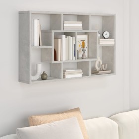 Concrete gray engineered wood wall shelf 85x16x52.5 cm by vidaXL, Shelves and shelves - Ref: Foro24-801422, Price: 43,38 €, D...