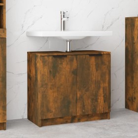 Smoked oak plywood bathroom cabinet 64.5x33.5x59 cm by vidaXL, Lockers and storage cabinets - Ref: Foro24-817063, Price: 47,9...