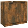 Badezimmerschrank aus geräuchertem Eichensperrholz, 64,5 x 33,5 x 59 cm von vidaXL, Schließfächer und Lagerschränke - Ref: Fo...