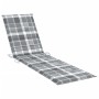 Sun loungers 2 pcs solid teak wood with gray checkered cushion by vidaXL, Loungers - Ref: Foro24-3073200, Price: 595,96 €, Di...