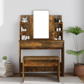 Dressing table with smoked oak mirror 96x40x142 cm by vidaXL, Bedroom Dressers - Ref: Foro24-820496, Price: 77,99 €, Discount: %