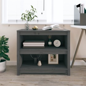 Estantería madera maciza de pino gris 80x35x68 cm de vidaXL, Librerías y estanterías - Ref: Foro24-821676, Precio: 82,99 €, D...