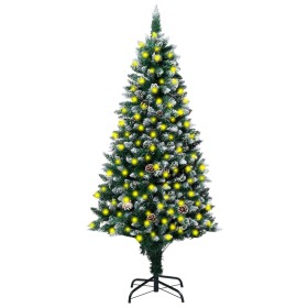 Árbol de Navidad artificial con luces LED, piñas y nieve 240 cm de vidaXL, Arboles de navidad - Ref: Foro24-3077447, Precio: ...