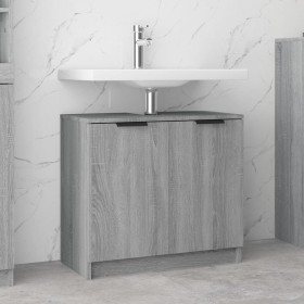 Armario de baño madera contrachapada gris Sonoma 64,5x33,5x59cm de vidaXL, Taquillas y armarios de almacenamiento - Ref: Foro...