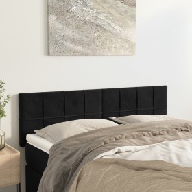 Headboards 2 units black velvet 72x5x78/88 cm by vidaXL, Headboards and footboards - Ref: Foro24-346056, Price: 64,52 €, Disc...