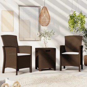 3-piece garden furniture set and brown PP rattan cushions by vidaXL, Garden sets - Ref: Foro24-3098685, Price: 210,88 €, Disc...