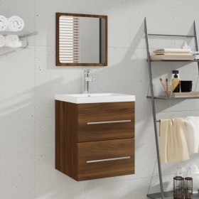 Armario de baño con espejo marrón roble 41x38,5x48 cm de vidaXL, Muebles de baño - Ref: Foro24-820471, Precio: 49,07 €, Descu...