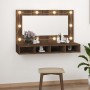 Oak brown mirror and LED furniture 90x31.5x62 cm by vidaXL, bathroom vanities - Ref: Foro24-820459, Price: 62,92 €, Discount: %