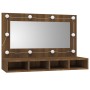 Oak brown mirror and LED furniture 90x31.5x62 cm by vidaXL, bathroom vanities - Ref: Foro24-820459, Price: 62,92 €, Discount: %