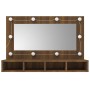 Oak brown mirror and LED furniture 90x31.5x62 cm by vidaXL, bathroom vanities - Ref: Foro24-820459, Price: 62,92 €, Discount: %