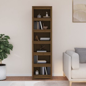 Solid pine wood bookshelf in honey brown color, 50x35x183 cm by vidaXL, Bookcases and shelves - Ref: Foro24-821722, Price: 15...