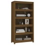 Solid pine wood bookshelf in honey brown color, 80x35x154 cm by vidaXL, Bookcases and shelves - Ref: Foro24-821692, Price: 17...