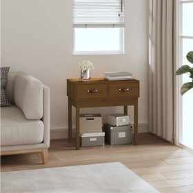 Honey brown solid pine wood console table 76.5x40x75 cm by vidaXL, Side tables - Ref: Foro24-821752, Price: 70,99 €, Discount: %