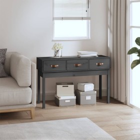 Solid gray pine wood console table 114x40x75 cm by vidaXL, Side tables - Ref: Foro24-821756, Price: 119,05 €, Discount: %