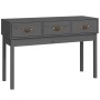 Mesa consola de madera maciza de pino gris 114x40x75 cm de vidaXL, Mesas auxiliares - Ref: Foro24-821756, Precio: 118,96 €, D...