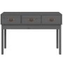 Mesa consola de madera maciza de pino gris 114x40x75 cm de vidaXL, Mesas auxiliares - Ref: Foro24-821756, Precio: 118,96 €, D...