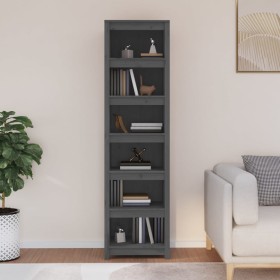 Solid gray pine wood shelf 50x35x183 cm by vidaXL, Bookcases and shelves - Ref: Foro24-821721, Price: 171,78 €, Discount: %