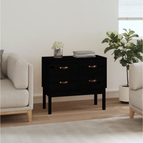 Solid black pine wood console table 90x40x78 cm by vidaXL, Sideboards - Ref: Foro24-821743, Price: 138,99 €, Discount: %