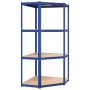 Corner shelf 4 levels plywood and blue steel by vidaXL, Industrial shelving - Ref: Foro24-152852, Price: 58,99 €, Discount: %