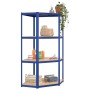 Corner shelf 4 levels plywood and blue steel by vidaXL, Industrial shelving - Ref: Foro24-152852, Price: 58,99 €, Discount: %