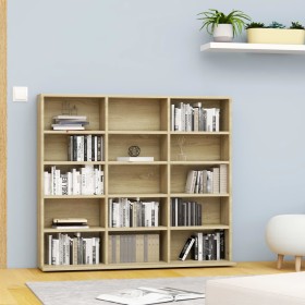 Oak plywood CD shelf 102x23x89.5 cm by vidaXL, CD and DVD storage - Ref: Foro24-801790, Price: 68,38 €, Discount: %