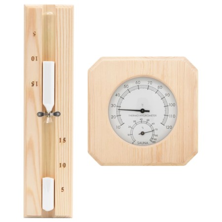 Higrotermógrafo y reloj de arena para sauna 2 en 1 madera pino de vidaXL, Accesorios de sauna - Ref: Foro24-51687, Precio: 29...