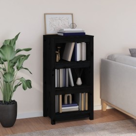 Solid black pine wood bookshelf 50x35x97 cm by vidaXL, Bookcases and shelves - Ref: Foro24-821708, Price: 88,99 €, Discount: %