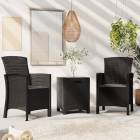 3-piece garden furniture set with graphite PP rattan cushions by vidaXL, Garden sets - Ref: Foro24-3098686, Price: 217,99 €, ...