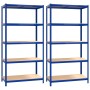 Shelving 5 levels 2 units steel and blue plywood by vidaXL, Industrial shelving - Ref: Foro24-152866, Price: 99,21 €, Discoun...