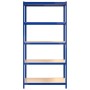 Shelving 5 levels 2 units steel and blue plywood by vidaXL, Industrial shelving - Ref: Foro24-152866, Price: 99,21 €, Discoun...