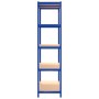 Shelving 5 levels 2 units steel and blue plywood by vidaXL, Industrial shelving - Ref: Foro24-152866, Price: 99,21 €, Discoun...