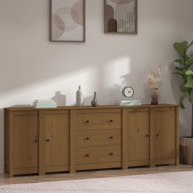 Honey brown solid pine wood sideboard 230 x 35 x 80 cm by vidaXL, Sideboards - Ref: Foro24-3114077, Price: 308,99 €, Discount: %