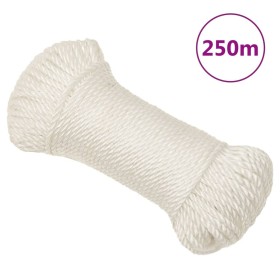 White polypropylene work rope 6 mm 250 m by vidaXL, Ropes and metal cords - Ref: Foro24-153043, Price: 30,99 €, Discount: %