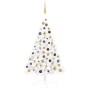 Halber Weihnachtsbaum mit Lichtern und weißen Kugeln 120 cm von vidaXL, Weihnachtsbäume - Ref: Foro24-3077482, Preis: 58,03 €...