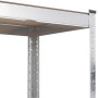 Work table with shelves 5 levels wood and silver steel by vidaXL, Industrial shelving - Ref: Foro24-152875, Price: 59,22 €, D...