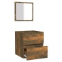 Bathroom cabinet with mirror smoked oak plywood by vidaXL, Bathroom furniture - Ref: Foro24-820472, Price: 48,35 €, Discount: %