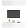 Muebles TV 4 uds madera contrachapada blanco brillo 80x30x30 cm de vidaXL, Muebles TV - Ref: Foro24-3114186, Precio: 165,77 €...