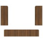 TV furniture set 4 pieces oak brown plywood by vidaXL, TV Furniture - Ref: Foro24-3114205, Price: 183,19 €, Discount: %