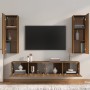 TV furniture set 4 pieces oak brown plywood by vidaXL, TV Furniture - Ref: Foro24-3114205, Price: 183,19 €, Discount: %