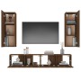 TV furniture set 4 pieces oak brown plywood by vidaXL, TV Furniture - Ref: Foro24-3114205, Price: 183,19 €, Discount: %