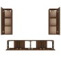 Set de muebles para TV 4 pzas madera contrachapada marrón roble de vidaXL, Muebles TV - Ref: Foro24-3114205, Precio: 170,99 €...