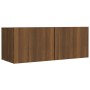 TV furniture set 4 pieces oak brown plywood by vidaXL, TV Furniture - Ref: Foro24-3114205, Price: 183,19 €, Discount: %