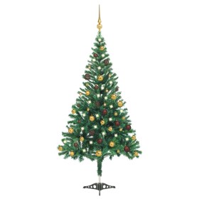 Árbol de Navidad artificial con luces y bolas 910 ramas 210 cm de vidaXL, Arboles de navidad - Ref: Foro24-3077490, Precio: 9...