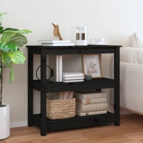 Mesa consola madera maciza de pino negro 80x40x74 cm de vidaXL, Mesas auxiliares - Ref: Foro24-821673, Precio: 94,84 €, Descu...