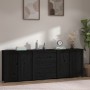 Solid black pine wood sideboard 230 x 35 x 80 cm by vidaXL, Sideboards - Ref: Foro24-3114078, Price: 331,29 €, Discount: %