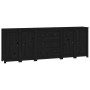 Aparador de madera maciza de pino negro 230 x 35 x 80 cm de vidaXL, Aparadores - Ref: Foro24-3114078, Precio: 331,29 €, Descu...